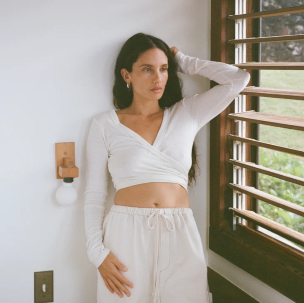 Ozma silk dance wrap top